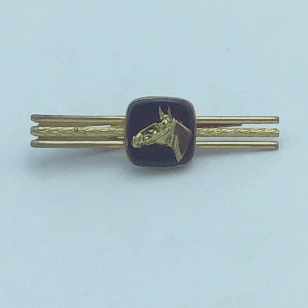 Vintage Hickok Goldtone Equestrian Horse Head Tie Clip